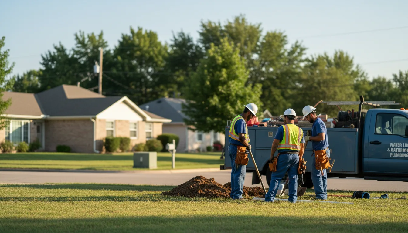 Residential water line and bathroom plumbing service in Atchison, KS